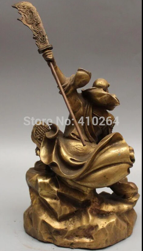 14 &quotКитайский Бронзовый воин войны Гуань Гонг Дракон Лев Ю меч статуя Будды|statues