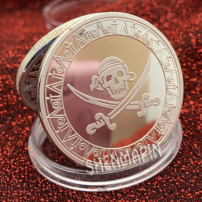 Памятная монета Пираты Карибского моря капитан Джек вызов фильмы искусство