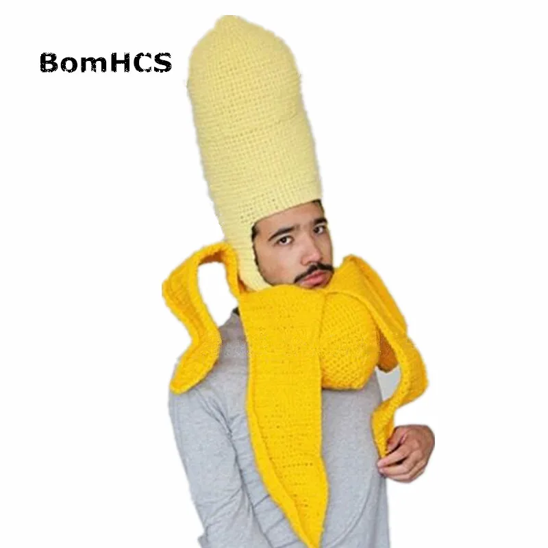BomHCS Funny Beanie 100% Handmade Knit Hat Novetly Halloween Party Birthday Christmas Gift