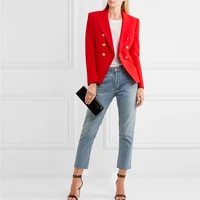 high quality new fashion 2021 designer blazer jacket womens metal lion buttons double breasted blazer outer coat size s xxxl