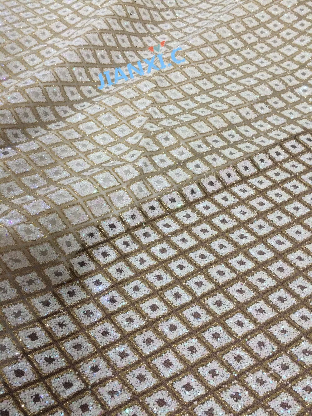 NEW design glitter sequins French lace fabric JIANXI.C-1116101 African tulle for bridal dress | Дом и сад
