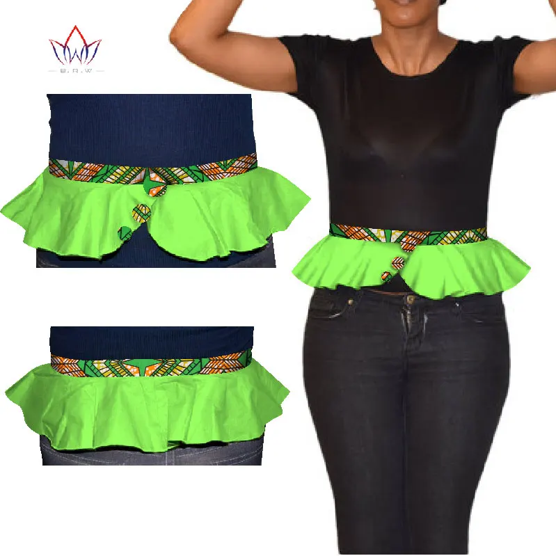 7 BRW Африканский принт Obi Ankara зеленый желтый Пеплум пояс юбки для женщин подарок ручной работы ремень аксессуары WYX11 - Окраска металла: 7