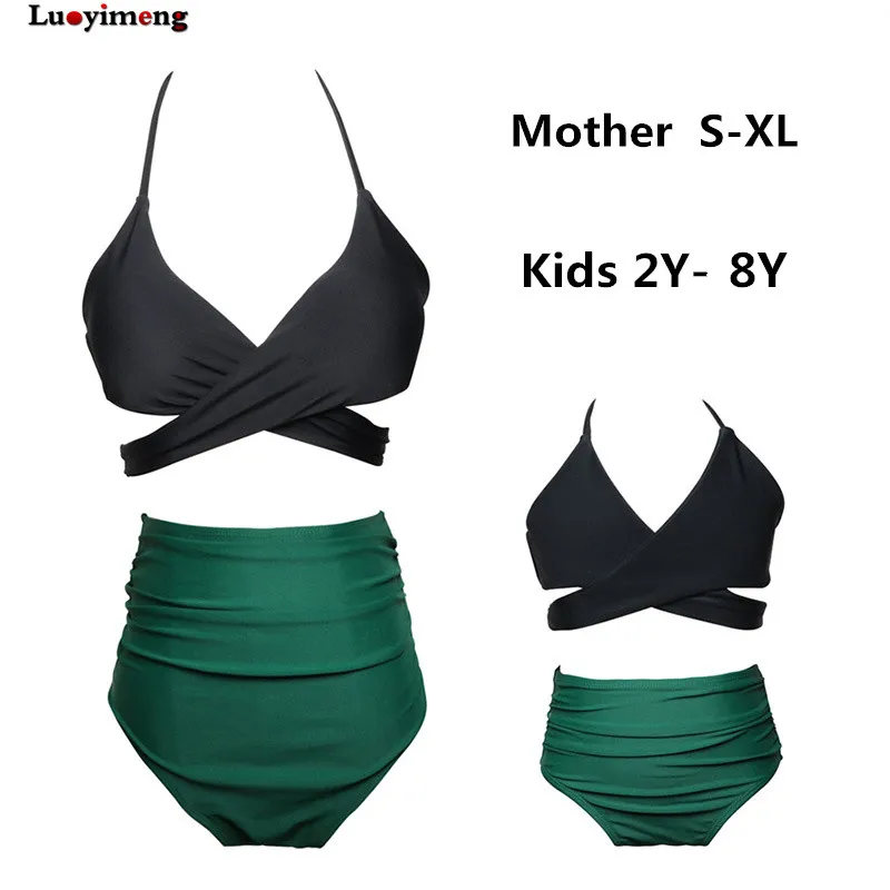 color 4 Купальное платье для мамы и дочки; одежда для плавания для мамы и дочки; купальный костюм для мамы и детей; одинаковые Семейные комплекты; одежда для плавания; бикини - Цвет: color 4