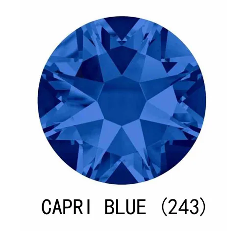 Capri Blue SS10 SW2078 плоская задняя Горячая фиксация 8 Большая 8 маленькая Горячая фиксация 1440 шт мульти радужные стразы стеклянные стразы AB железо на одежду - Цвет: Capri Blue
