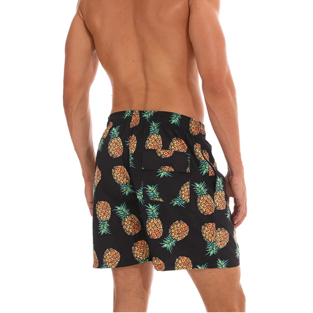 Модные мужские облегающие быстросохнущие короткие плавки с принтом и сетчатой