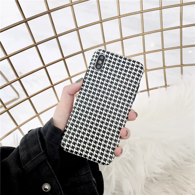 Бренд IMD мягкий телефон чехол для iPhone 7 X XS Max Роскошная решетка Чехлы 6 6s 8 Plus XR