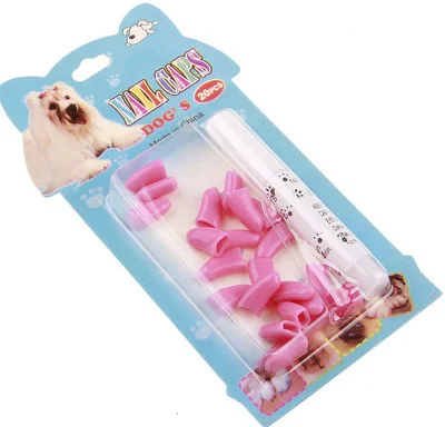 pink Carrywon 20 шт Мягкие колпачки для ногтей для домашних кошек кошачья лапа уход за когтями контроль красочные колпачки для ногтей большой размер для собак XS-XXL - Цвет: pink