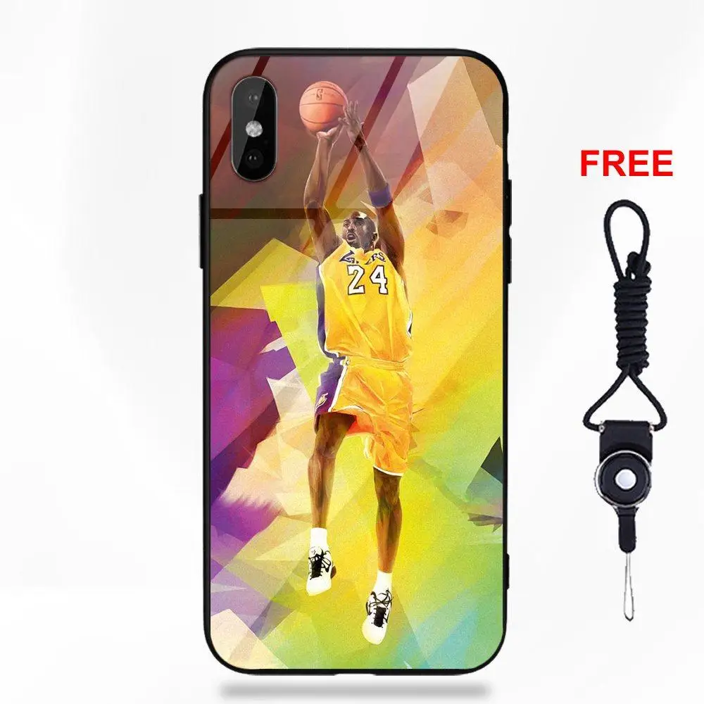 Мягкие TPU оправа закаленное стекло моды дизайн корпуса Kobe Bryant Jersey для Apple iPhone 5 5C 5S