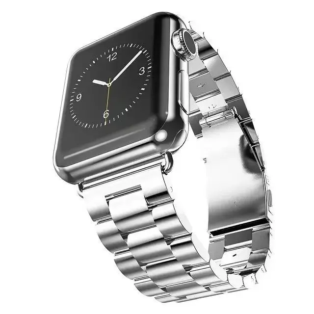 silver Хохлатая ремешок для Apple Watch 3 42 мм 38 мм для iwatch 3 2 1 из нержавеющей стали наручные часы группа Ссылка Браслет ремешок для часов Ремешок - Цвет ремешка: silver