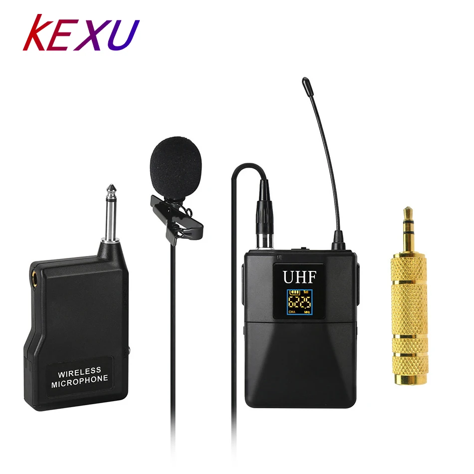 KEXU Профессиональный UHF беспроводной микрофон системы петличный нагрудный