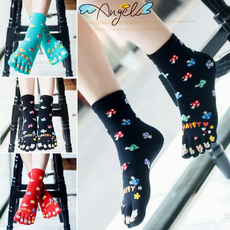Осенне зимние женские теплые мягкие однотонные носки с персонажами из