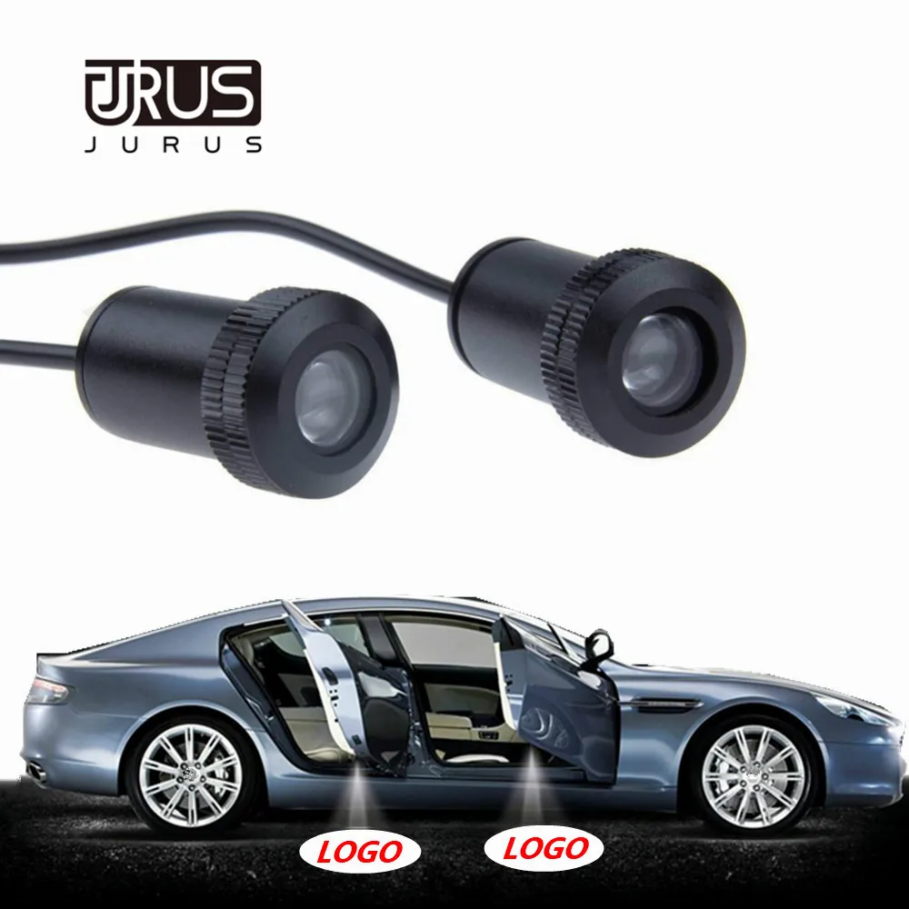 JURUS Led 12V автомобильный надверный фонарь с логотипом авто для Mazda 3 Fiat Panda Lada granta