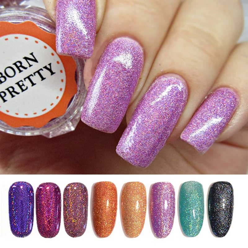 1 коробка красочный Сияющий лазерный Блестящий Порошок для ногтей ультратонкая