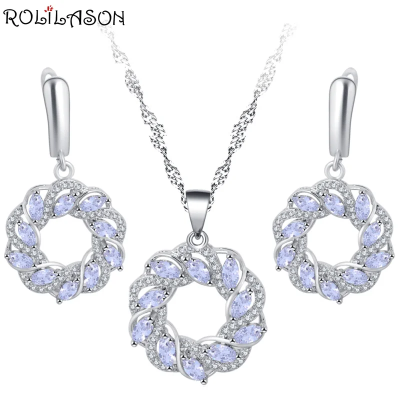 Простые Дизайнерские белые посеребренные серьги ROLILASON с кристаллами