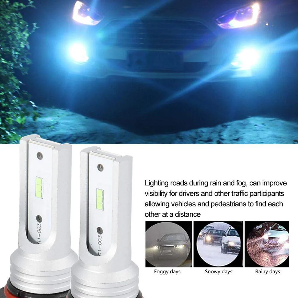 2pcs LED Car Lights Bulbs 9005 HB3 Led Fog Light Bulb High Power CSP-Y11 Cool Blue 8000K Driving Lamp#g4 | Автомобили и мотоциклы