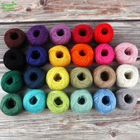 1roll 50m 2mm dia natural jute rope handmade diy craft cord decorative rope colorful yellow green blue purple home decorations