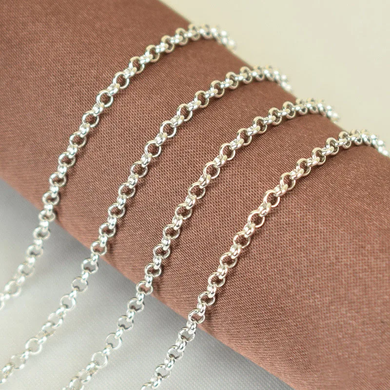 Ожерелье с цепочкой из чистого серебра 925 пробы для женщин и мужчин мальчиков