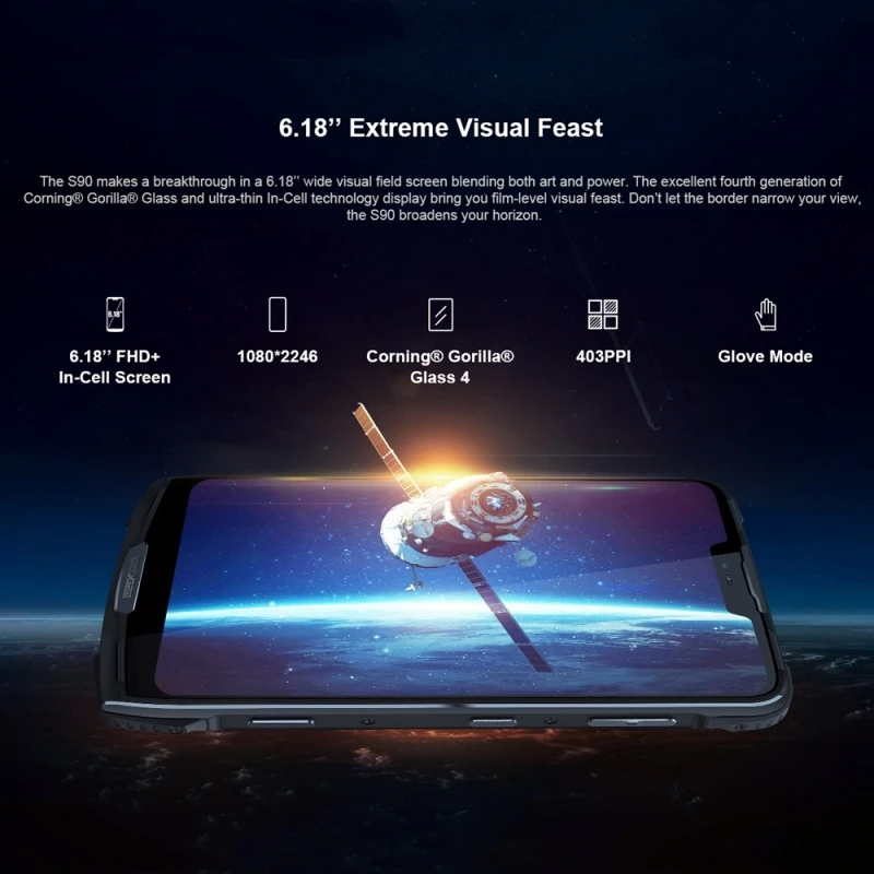 DOOGEE S90 прочный смартфон 6 ГБ+ 128 Гб 6,18 дюймов IP68 Водонепроницаемый Android 8,1 MTK6771 две sim-карты 4G NFC, OTA мобильный телефон