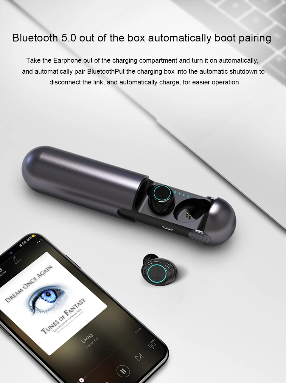 Наушники Blutooth IPX8, водонепроницаемые спортивные беспроводные наушники, HD стерео Bluetooth 5,0, беспроводные наушники с микрофоном