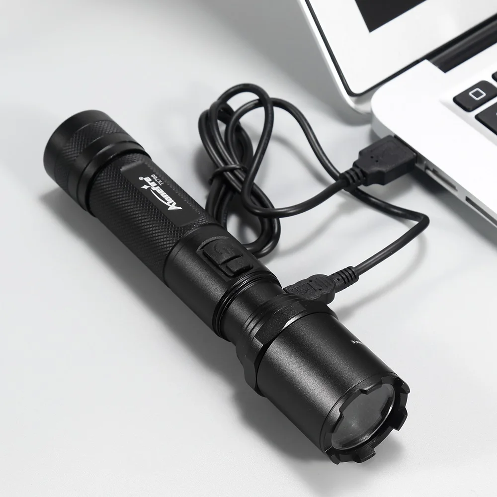 AloneFire TK700 CREE светодиодный Полиция Вспышки светильник безопасности и самообороны ультра яркий фонарь Usb Перезаряжаемые Тактический патруль светильник
