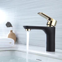 basin black faucet bathroom gold faucet single handle cold and hot brass mixer tap
