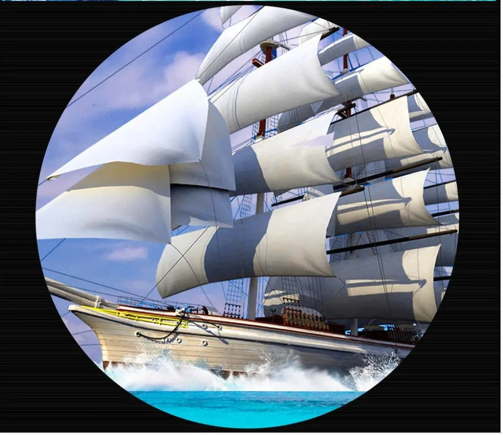 3d обои для комнаты дельфин залив парусник фон фреска фото Настенные |