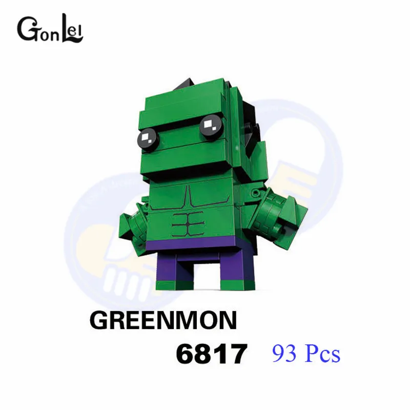 No. 6817 Новинка Brickheadz Marvels Мститель Супер Герои Бэтмен Железный человек паук строительные блоки кирпичи игрушки совместимы с Brickheadz игрушки - Цвет: No. 6817