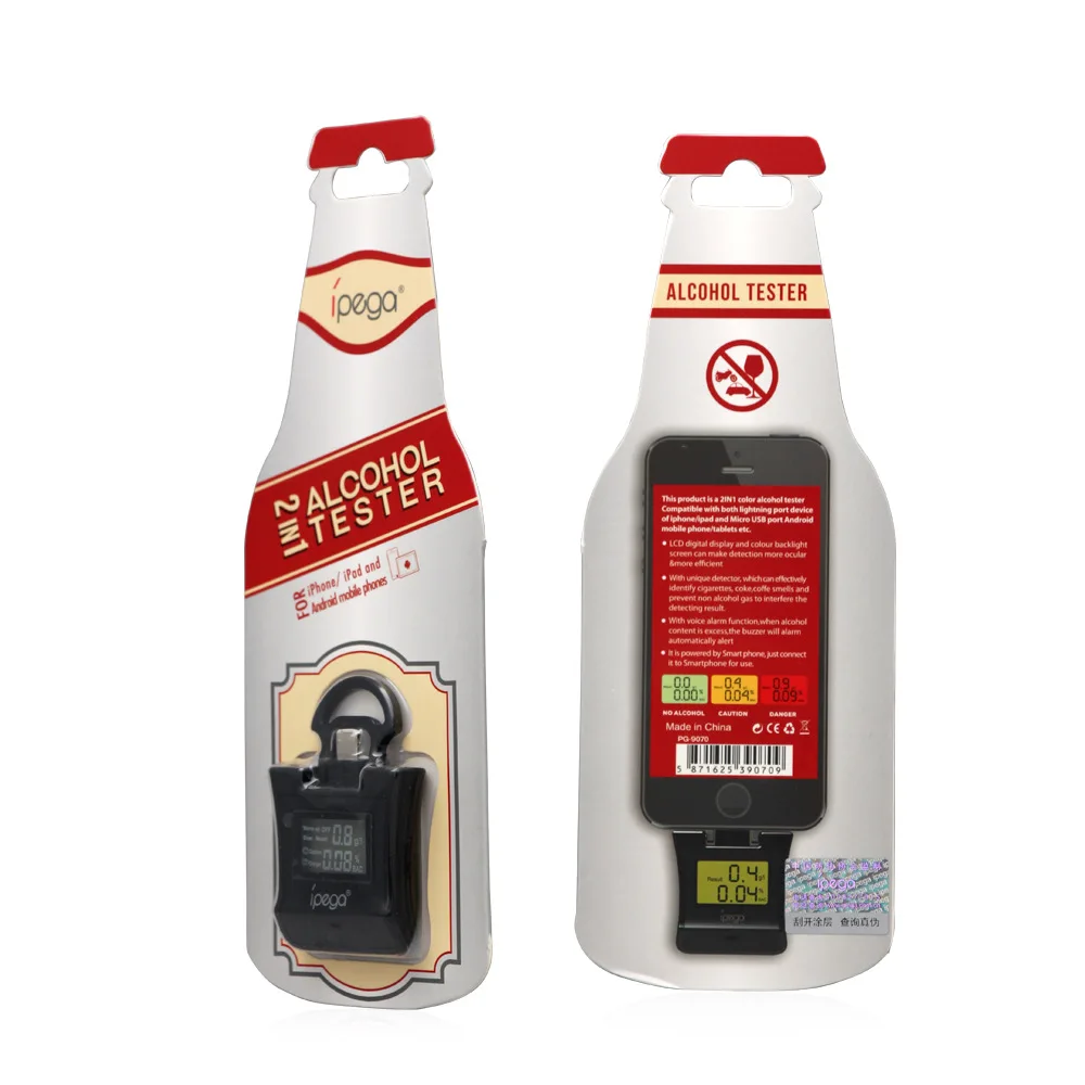 Быстрая реакция Профессиональный ЖК-дисплей алкоголь тестер цифровой Алкоголь