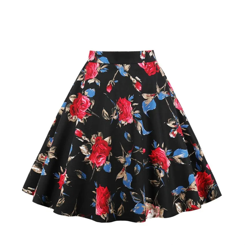 picture color S-4XL, дешевые сексуальные юбки для женщин, s, винтажная короткая юбка-пачка, цветочный узор, в горошек, яркие цвета, летняя женская юбка для скейтера, jupe femme - Цвет: picture color