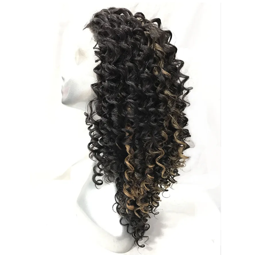 StrongBeauty фронтальные каштановые парики Смешанные длинные кудрявые вьющиеся волосы парик из синтетического термостойкого волокна для черных женщин