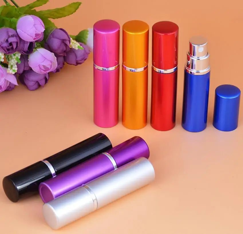 Empty 5ml Anodized Aluminum Glass Compact Perfume Bottle Atomiser Mini Spray Fragrance Scent-bottle LX1318 | Красота и здоровье