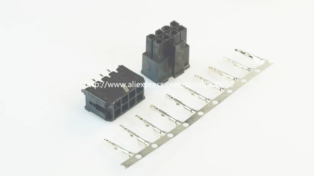 

100 sets Micro-Fit connector 3.0mm 2x4 Pin 8 P Wafer straight dual row + Receptacle Housing + terminal 43025 / 43045 / 43030