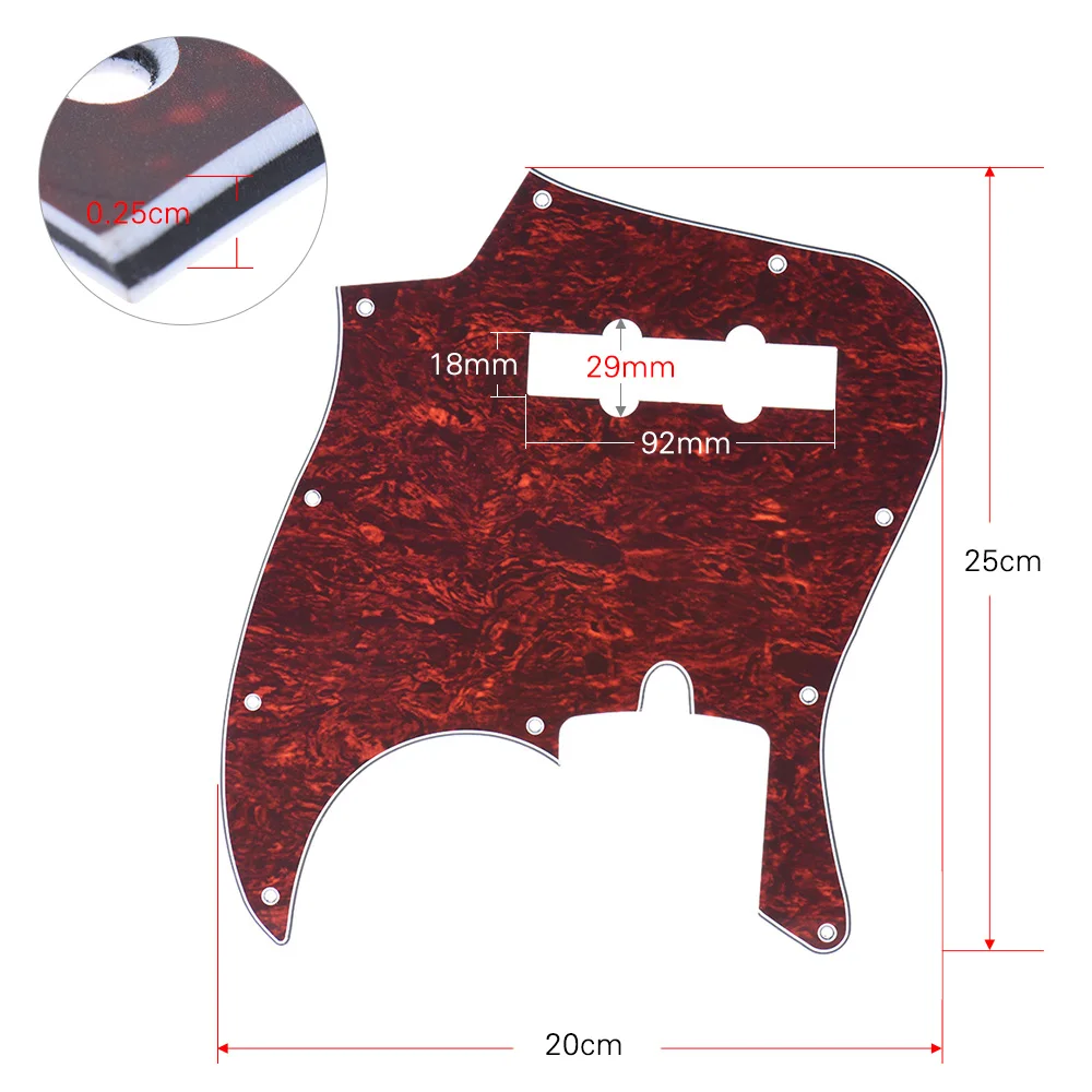 4Ply PVC JB Style Bass Pickguard Pick Guard Scratch Plate 10 отверстий для американского/мексиканского