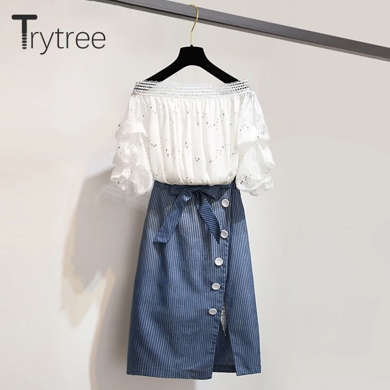 Женский комплект из двух предметов Trytree Повседневная блузка с