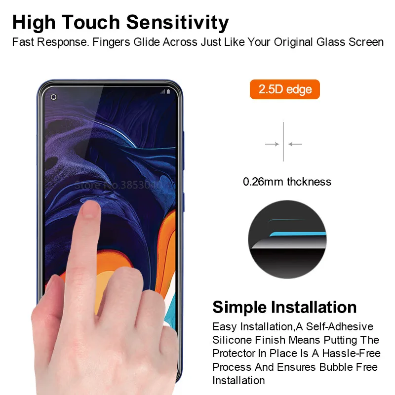 Закаленное стекло для Samsung Galaxy A60 Защитная пленка экрана 9H 2.5D Защитное a6060