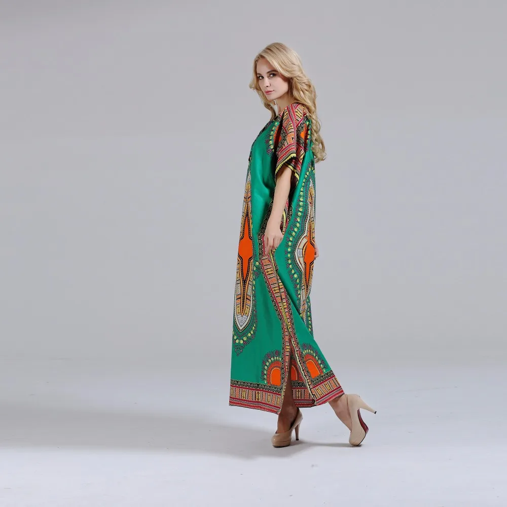 Новинка модное женское платье Dashikiage из 100% хлопка макси с Африканским принтом