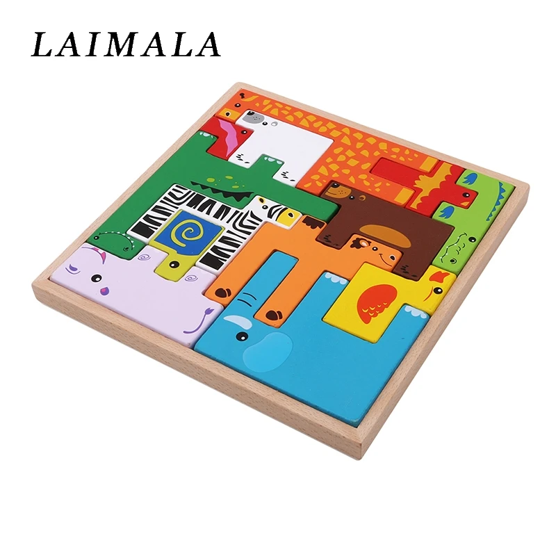 Деревянные 3D пазлы игрушки для детей детские развивающие Игрушки раннего