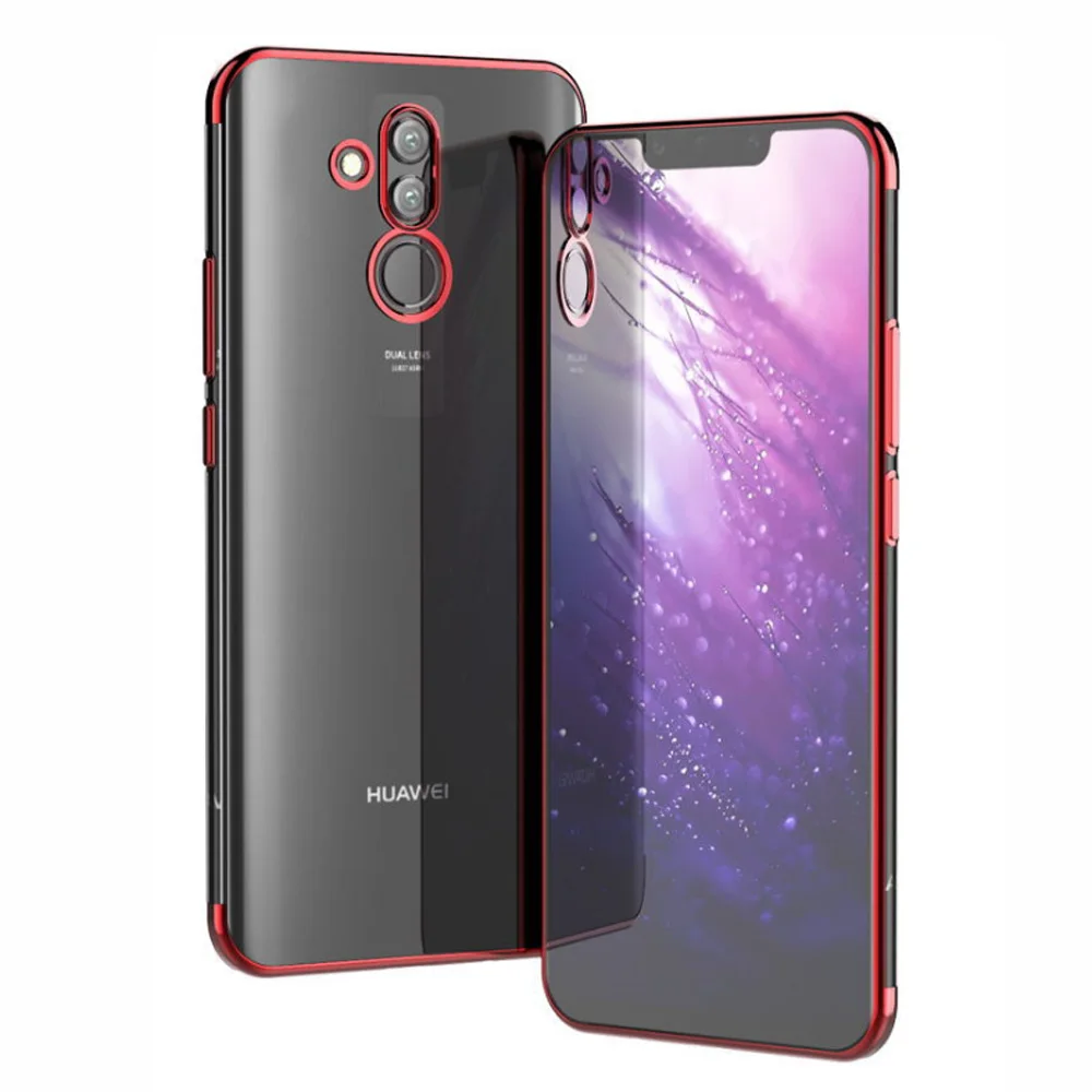 Чехол для Huawei Mate 20 Lite тонкий мягкий гель силиконовый чехол покрытый хромом