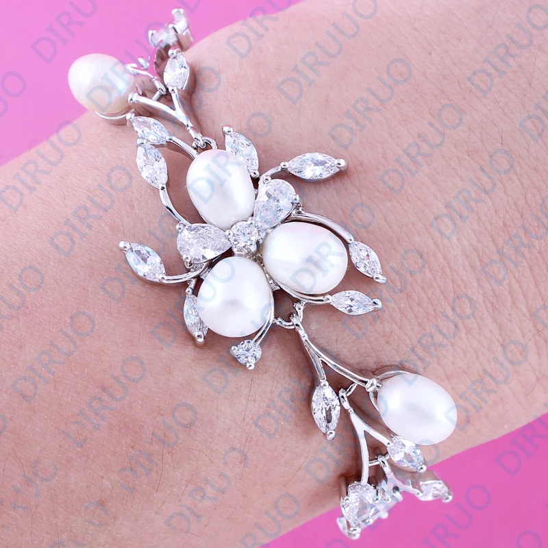 

Free shipping Luxury fashion Jewelry bracelets Bangle For Women Plated pearl zircon For Gift