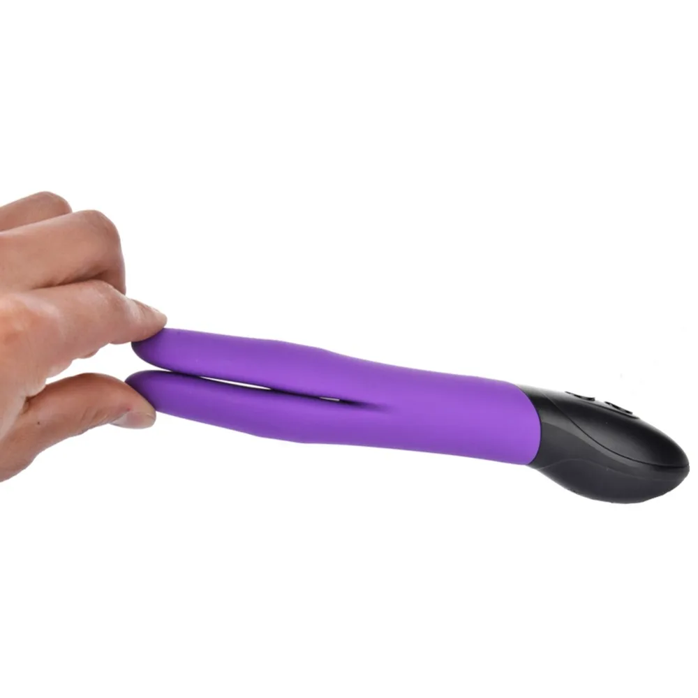 Usb зарядка двойная голова кролик Вибрирующая Массажная палочка G-spot киска Стимуляция Массажер водонепроницаемый мульти скорость