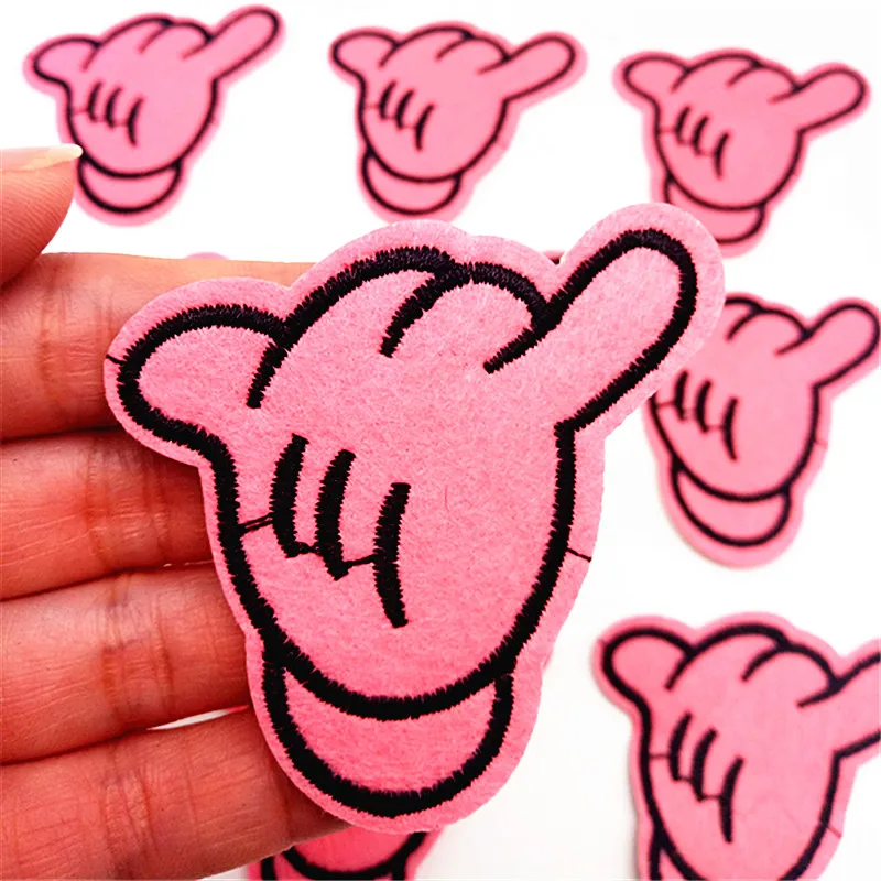 10 шт. розовые нашивки с вышивкой Микки Мауса для шитья аппликация нашивка одежды