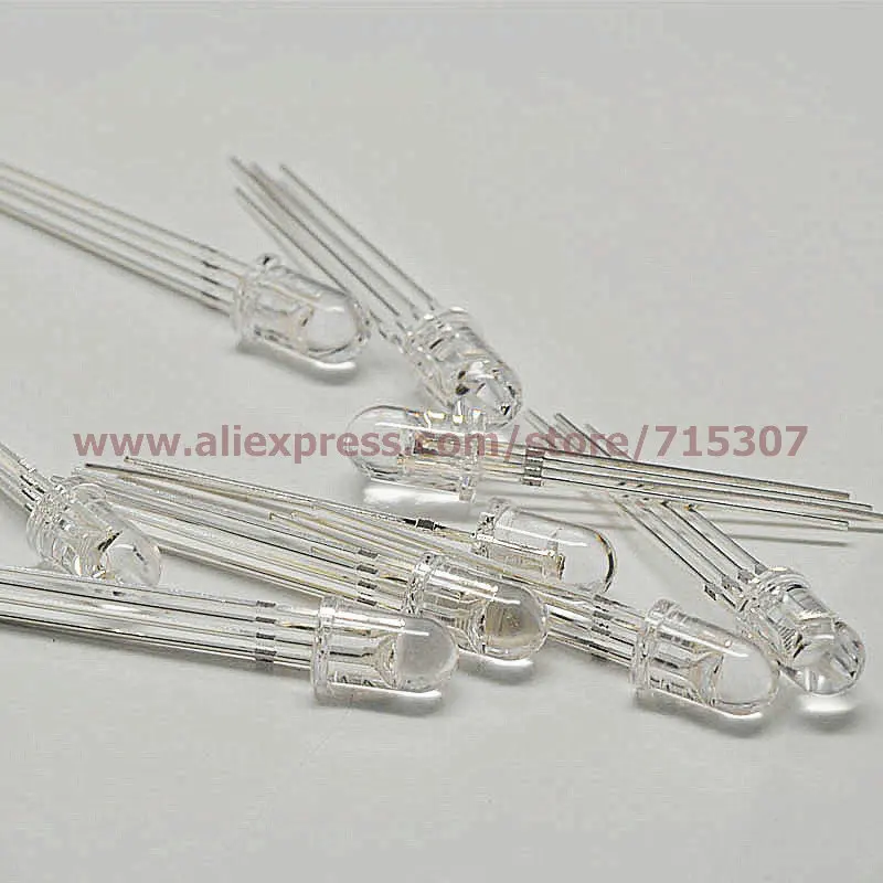 PHISCALE 50 шт. 5 мм RGB (красный/зеленый/синий) многоцветные Светодиоды общий анод