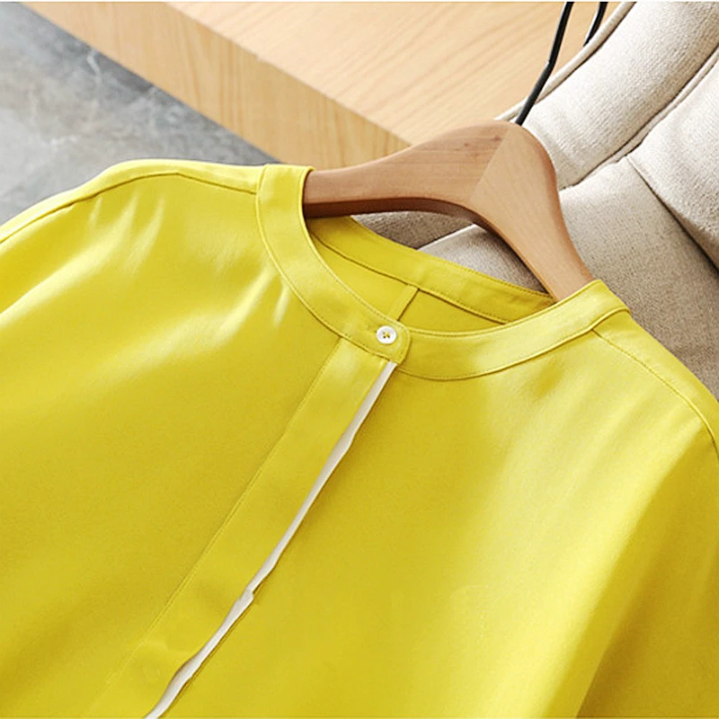 Платье женское из 100% шелка простой дизайн с о образным вырезом и рукавами летучая