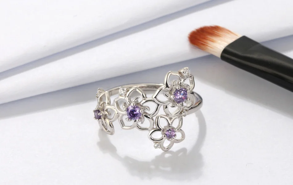 ORSA JEWELS, 4 цвета,, 925, женские кольца в виде цветка, циркония, Стерлинговое Серебро, блестящий циркон, женский подарок на вечеринку, кольцо, хорошее ювелирное изделие ASR91