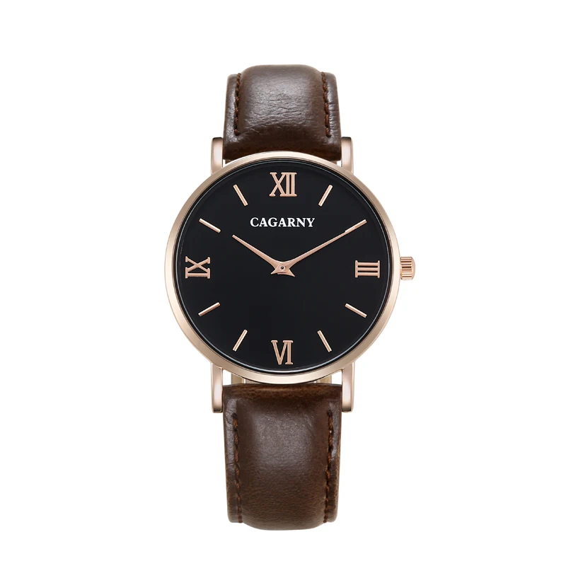 CAGARNY Men's Fashion Trend Simple Sports Business Quartz Watch Leather Strap Quality Clock Relogio Montre Femme Wrist | Наручные