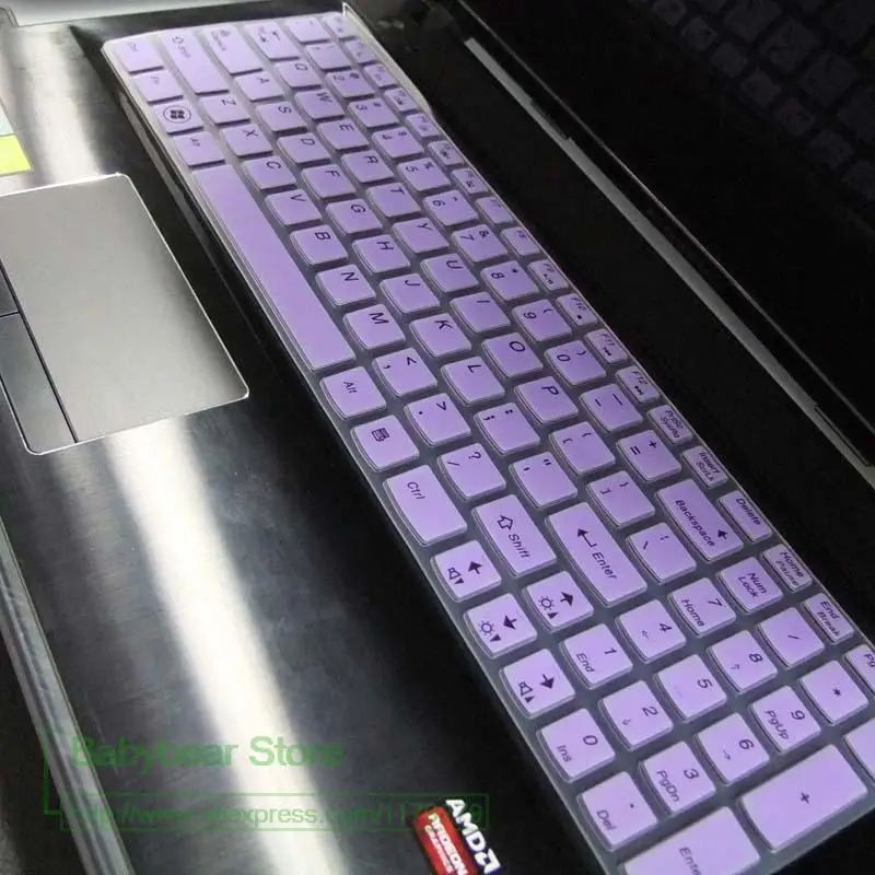 Силиконовый чехол для клавиатуры для lenovo 15,6 дюймов Y50-70 G50-80 Z500 B590 G510 G580 Y510P Y50 G50 Y570 Z580 Z560 B580 V580 - Цвет: purple