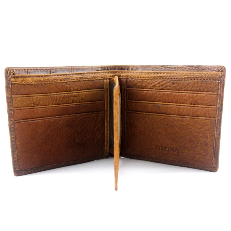 Genuine Leather Men Wallets Crocodile Pattern Short Purses Folding Business Man Portable Male Credit Card Bags Holder | Багаж и сумки