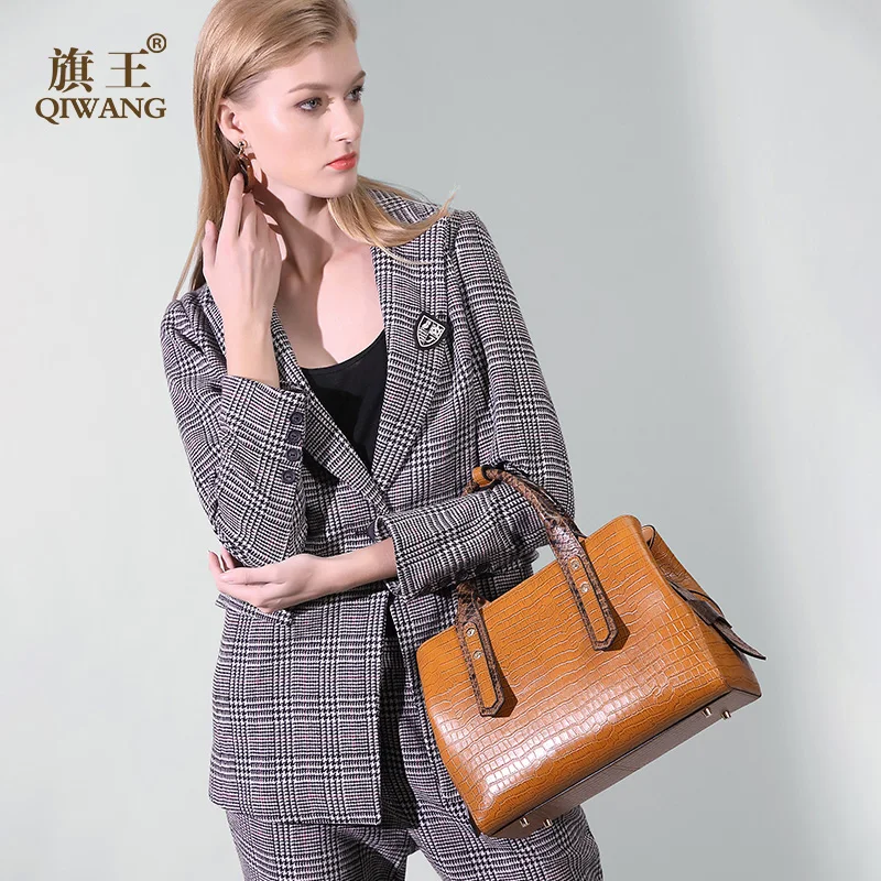 100% женская сумка из натуральной кожи модная тоут крокодиловой винтажная со