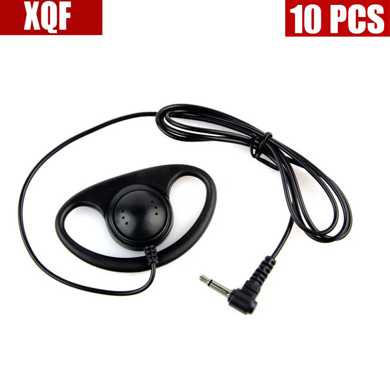 XQF 10PCS 1-Pin 3.5mm Jack D-Shape Listen Only Soft Rubber Earpiece for Motorola Radio