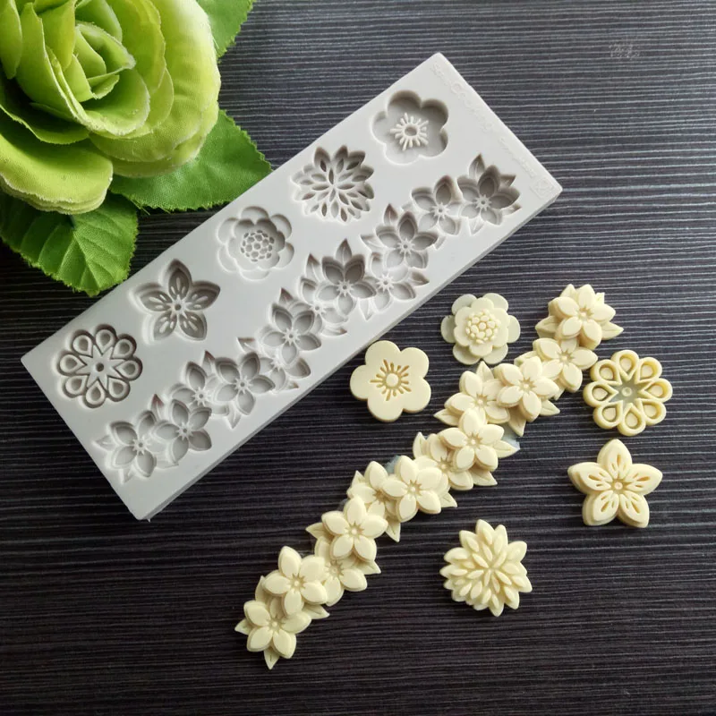 Различные формы цветка fondant(сахарная) торт форма шоколадовая форма декоративная глина